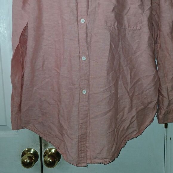 Liz Claiborne light salmon linen blend button down shirt Sz XXL NWOT - Picture 2 of 7